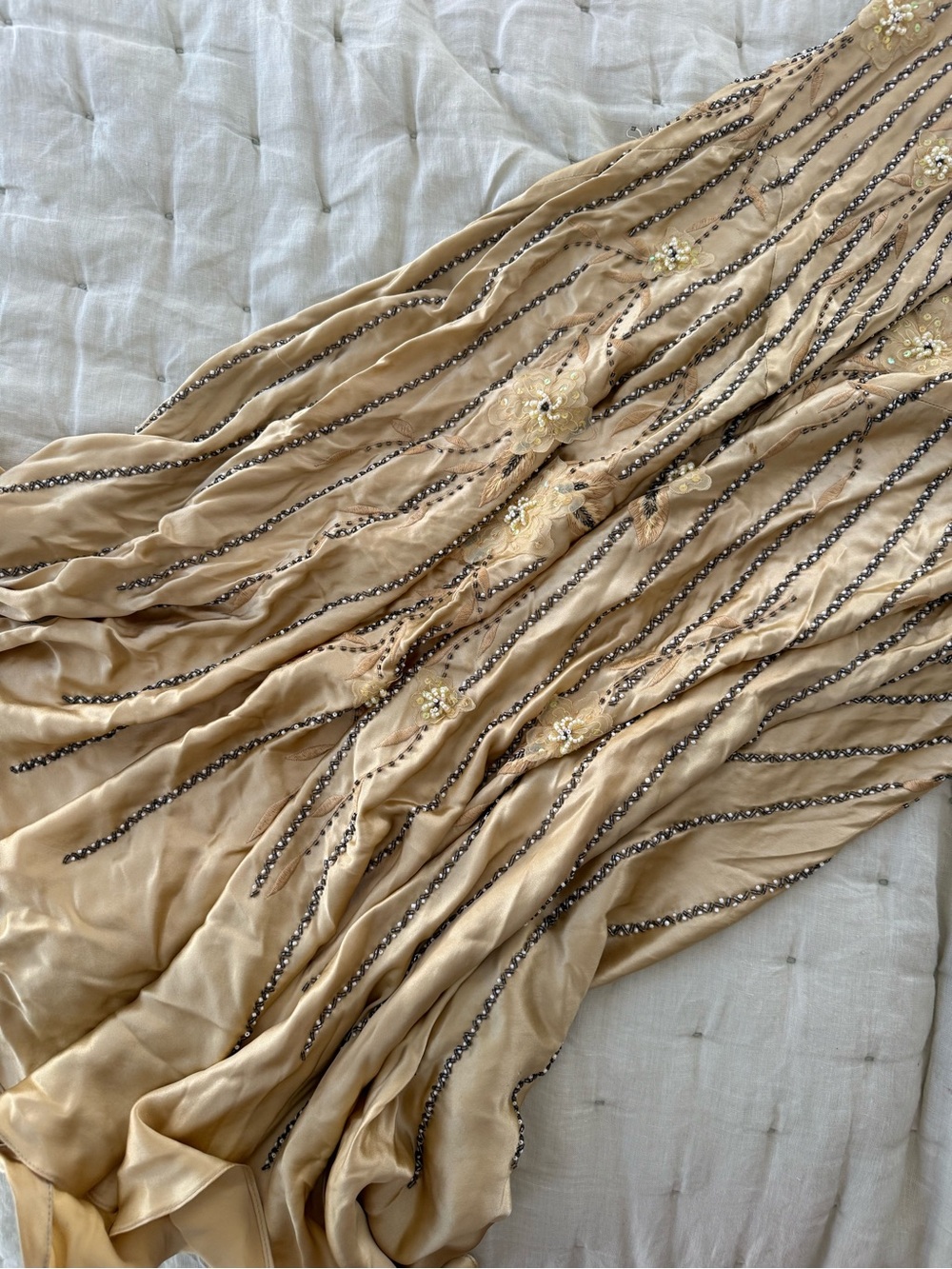 Vintage Sue Wong Gold Embroidered + Beaded Dress - Picture 7 of 14